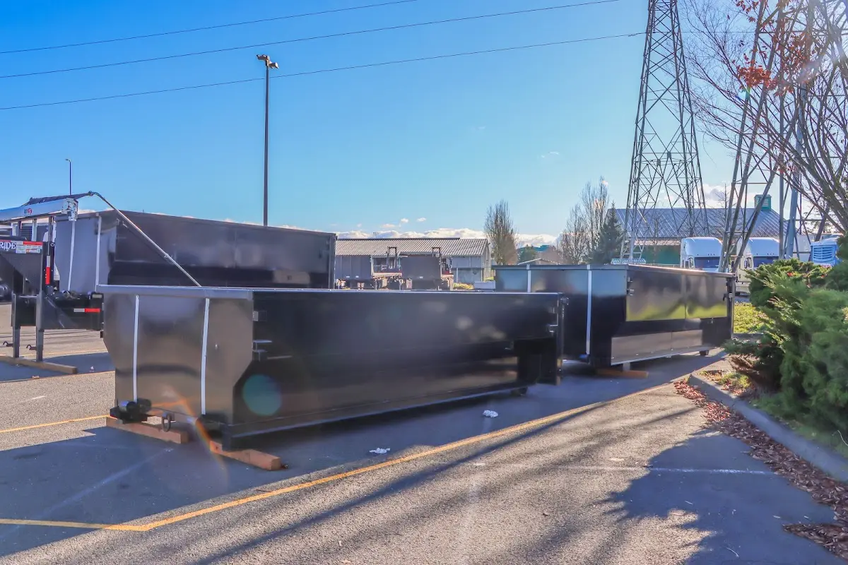 Roll-off dumpster ready for waste disposal at job site for 40 Yard Dumpster Rental in Manhattan Beach